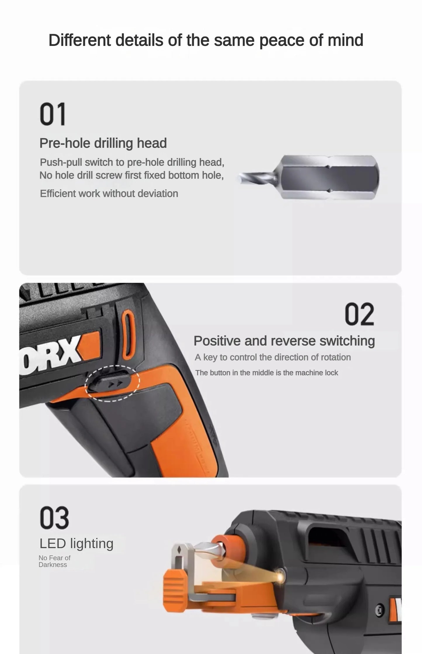 Worx WX255.4 4V Mini Electrical Screwdriver Set Smart Gun Style Cordless Electric Screw Driver USB Rechargeable Bit Drill Tool