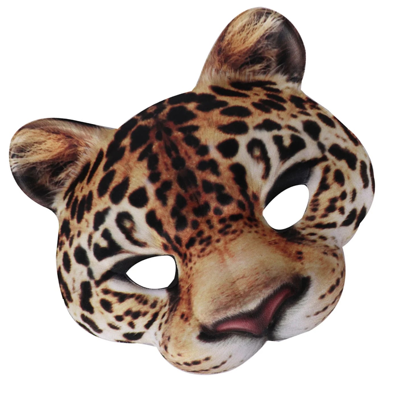 Halloween Half Face Cheetah Mask EVA Animal Costume Party Accessory for Carnival Cosplay Scarf Animal Cat Half Masks