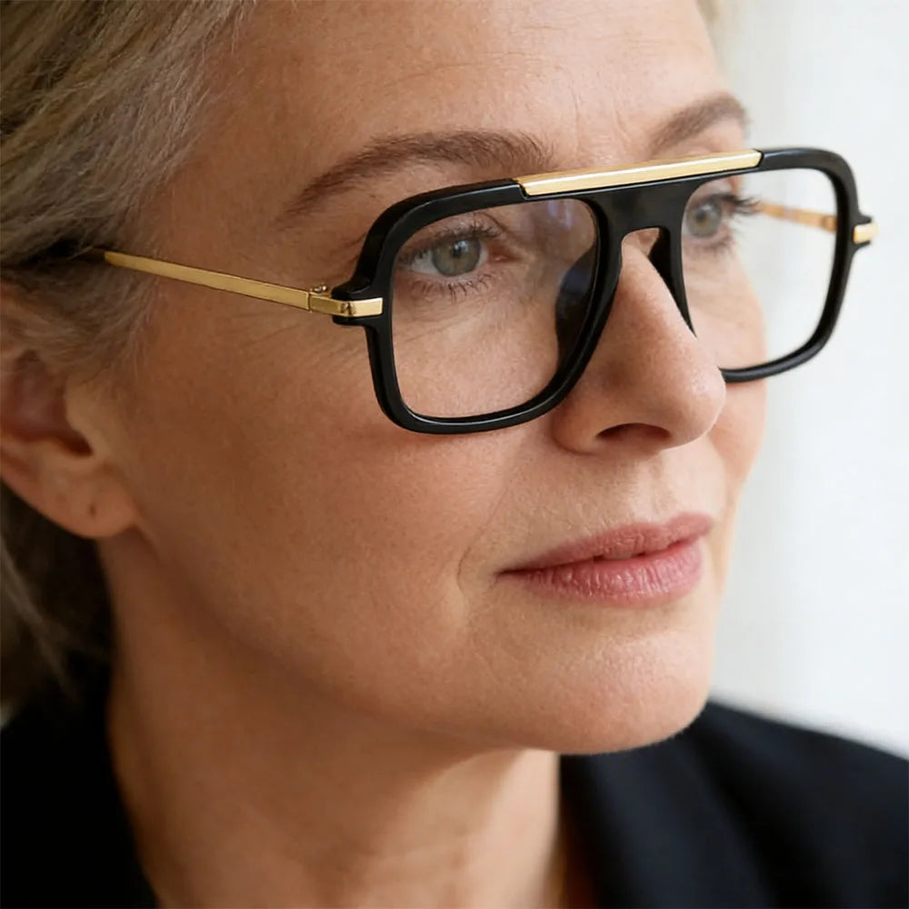 Large Square Anti Blue Light Reading Glasses Men Women Brand Design Finished Prescription Optical Glasses Customized Diopter