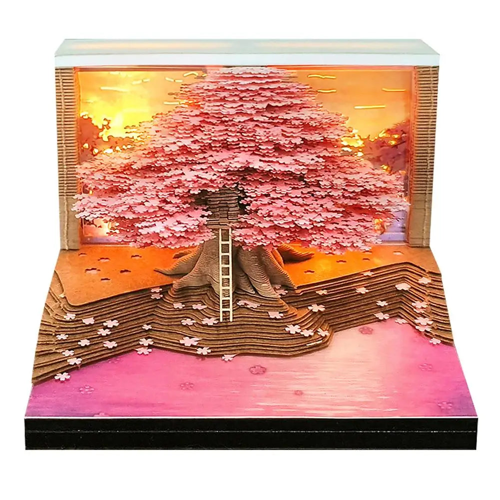 2026 Creative Hogwarts Magic Castle Calendar Sticker With Light 3D Hand-torn Castle Calendar Tear-Away Notepad DIY Craft Gifts