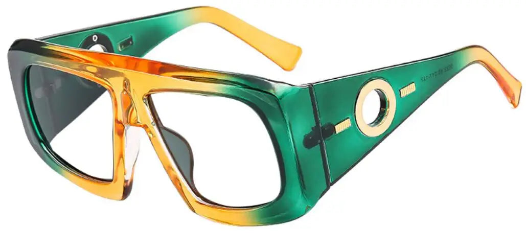 Big Square Anti Blue Light Reading Glasses Elegant Luxury Green Purple Gradient Eyeglasses Frames Prescription Hyperopia Eyewear