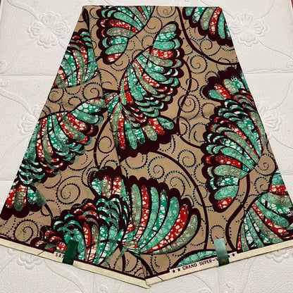 Big Flowers African Soft 100% Cotton Quality Fashion Printing Batik Hollan Ankara Wax Fabric For Sewing Women Dress 6Yards