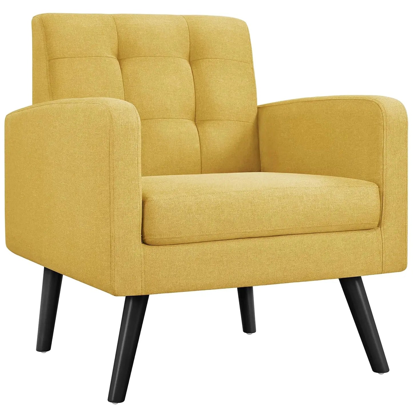 Modern Living Room Chair, Mid-Century Armchair Button Tufted Back and Wood Legs, Vintage Lounge Chair for, Customized