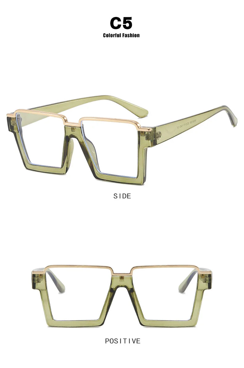 R57411 Brand Designer Half Frame Reading Glasses Lady Luxury Clear Eyewear Men Square Presbyopic Eyeglass Dioptric +50~+350