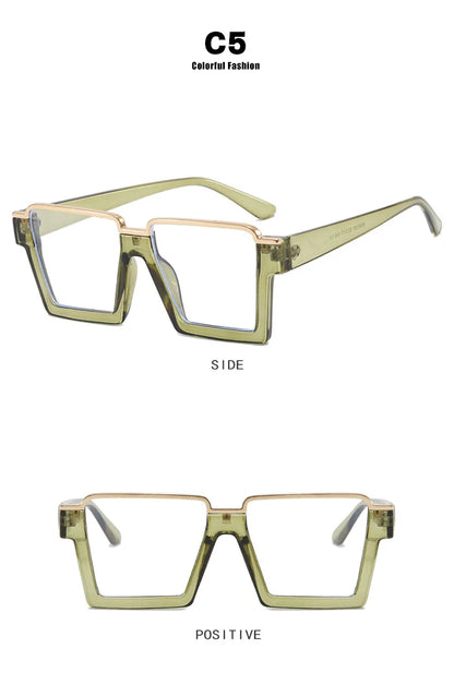 R57411 Brand Designer Half Frame Reading Glasses Lady Luxury Clear Eyewear Men Square Presbyopic Eyeglass Dioptric +50~+350