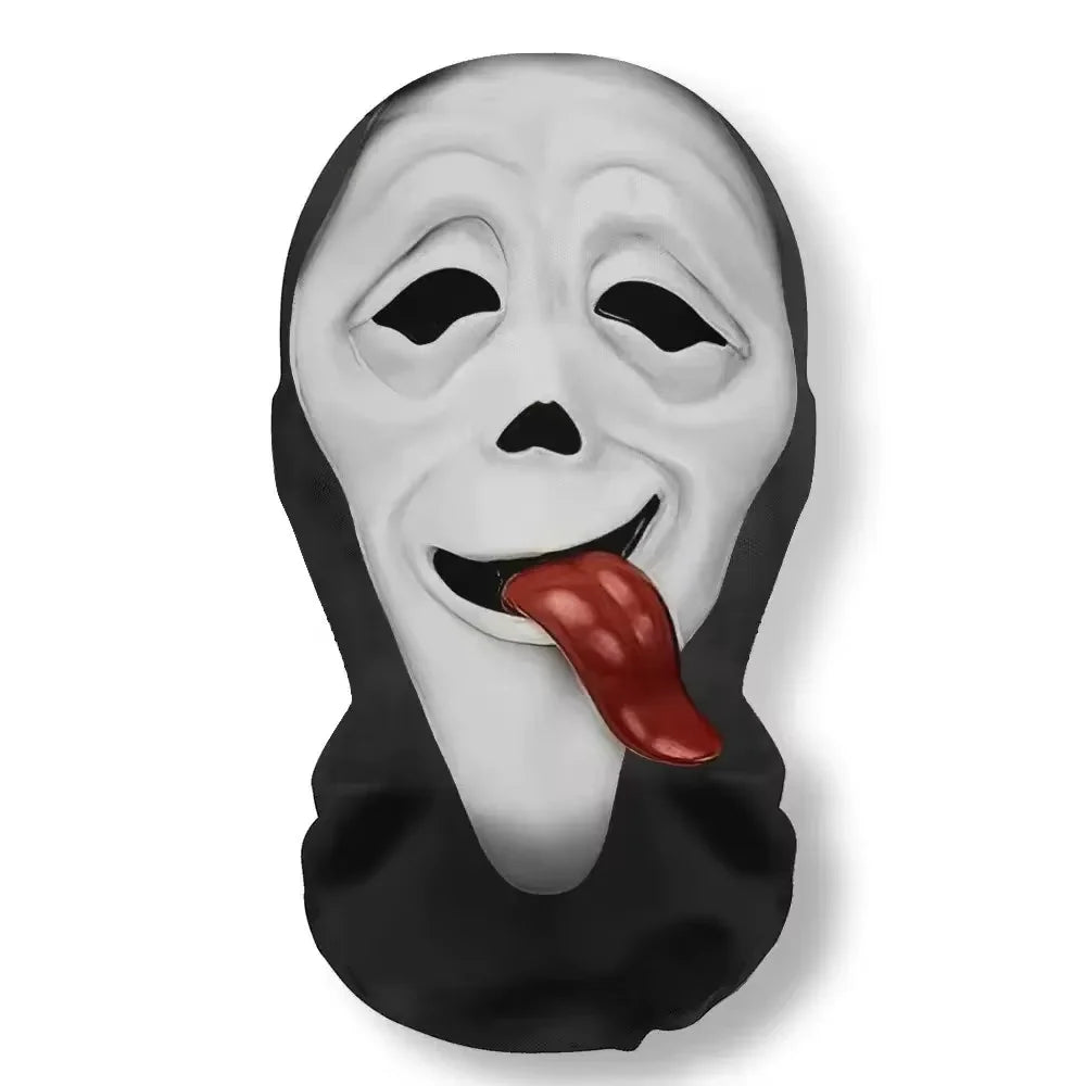 Halloween Mask Cosplay Props Full Face Elastic Mesh Breathable Skull Headcovers Horror Party Halloween Ghost Face