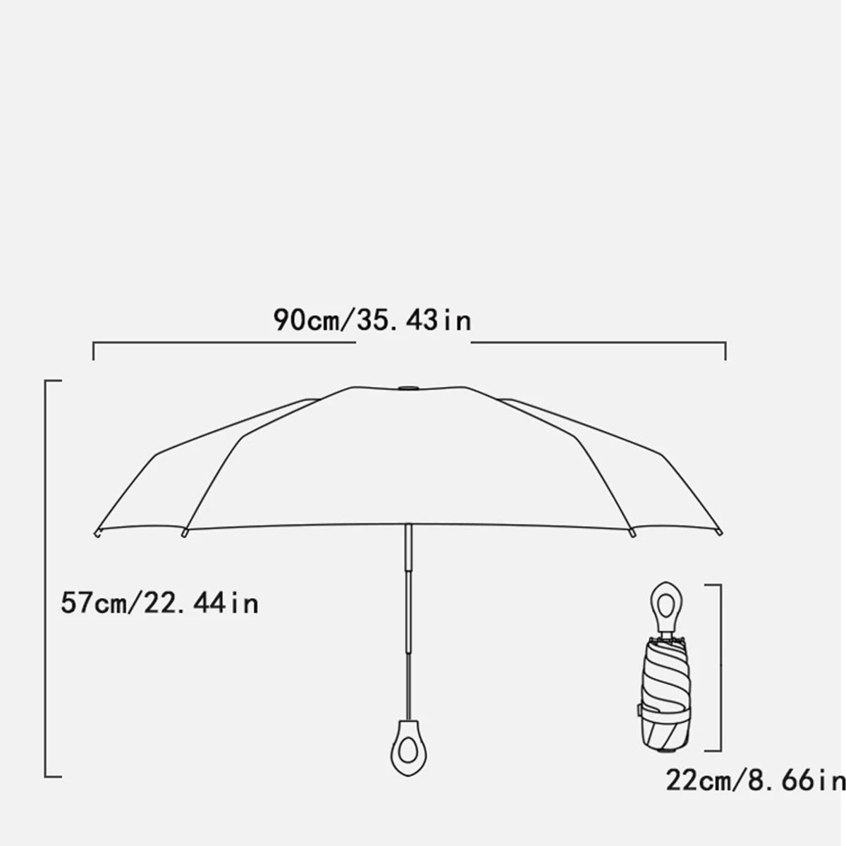 Lightweight Mini Foldable Rain Umbrella Traveling Size Sun Umbrella for Outdoor Use Sun Protections