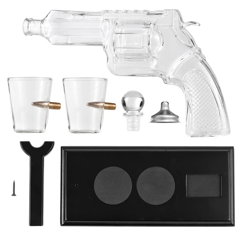 Whiskey Decanter Sets for Men Unique Whiskey Gifts Cool Liquor Dispenser with Two Glasses for Home Bar Drinking Party