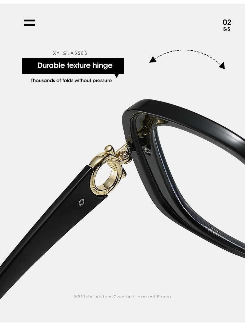 Square Large Anti Blue Light Reading Glasses Women Clear Lens Glasses Frames Finished Prescription Glasses Customized Diopter