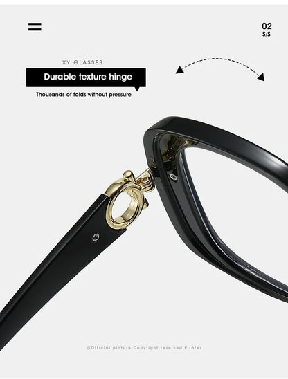 Square Large Anti Blue Light Reading Glasses Women Clear Lens Glasses Frames Finished Prescription Glasses Customized Diopter