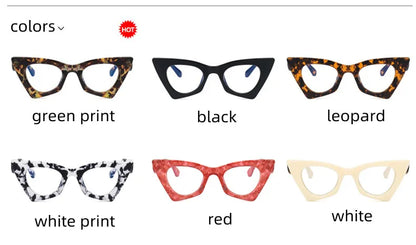 High Quality Brand Design Cat Eye Blue Light Blocking Computer Hyperopia Women Reading Glasses Diopter +0.5 1.5 2.0 2.5 3.5 6.0