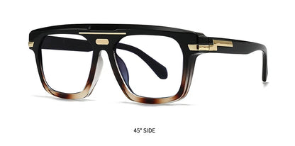 Anti Blue Light Oversized Clear Glasses Brand Designer Square Transparent Green Eyeglasses Large Frame Reading Glasses UV400