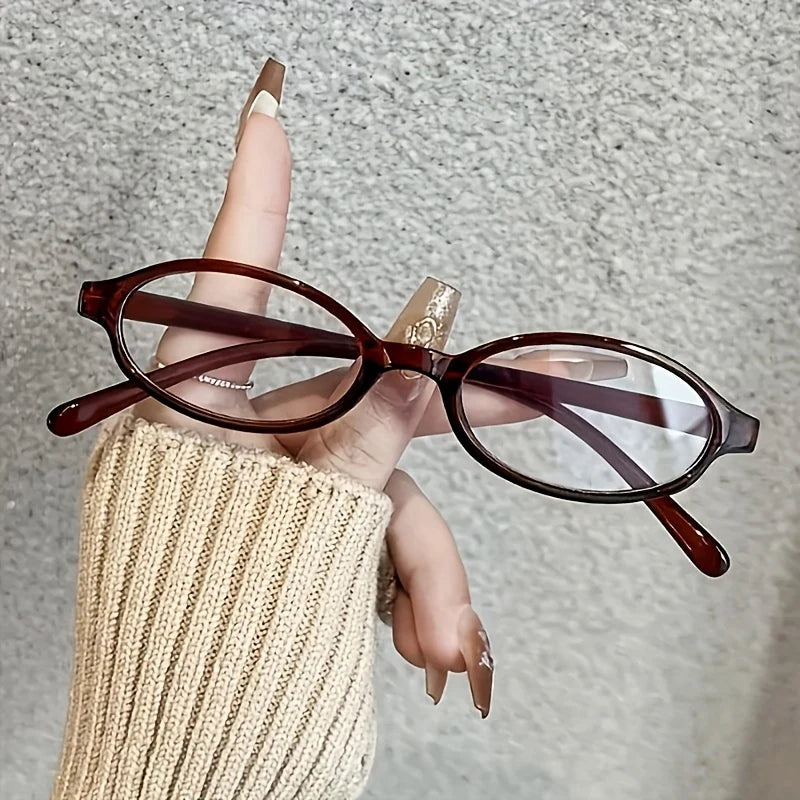 New Retro Small Frame Petite Face Cute Girl Eyeglass Frames, Stylish Eyeglasses, Makeup-Free Essential Oval Design