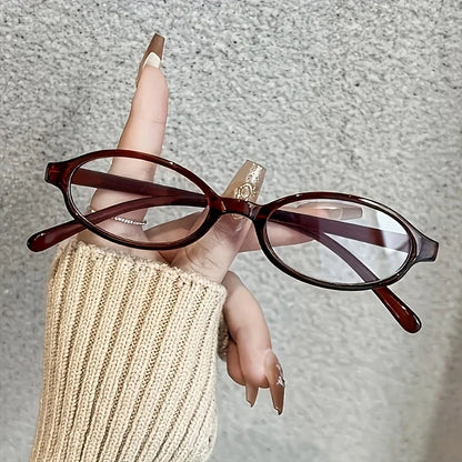 New Retro Small Frame Petite Face Cute Girl Eyeglass Frames, Stylish Eyeglasses, Makeup-Free Essential Oval Design