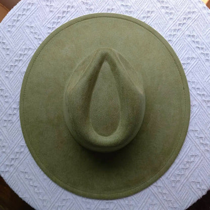 Suede Fedora Multicolor Heart-shaped Top 9.5cm Brim Men and Women Jazz Hat Panama Hat