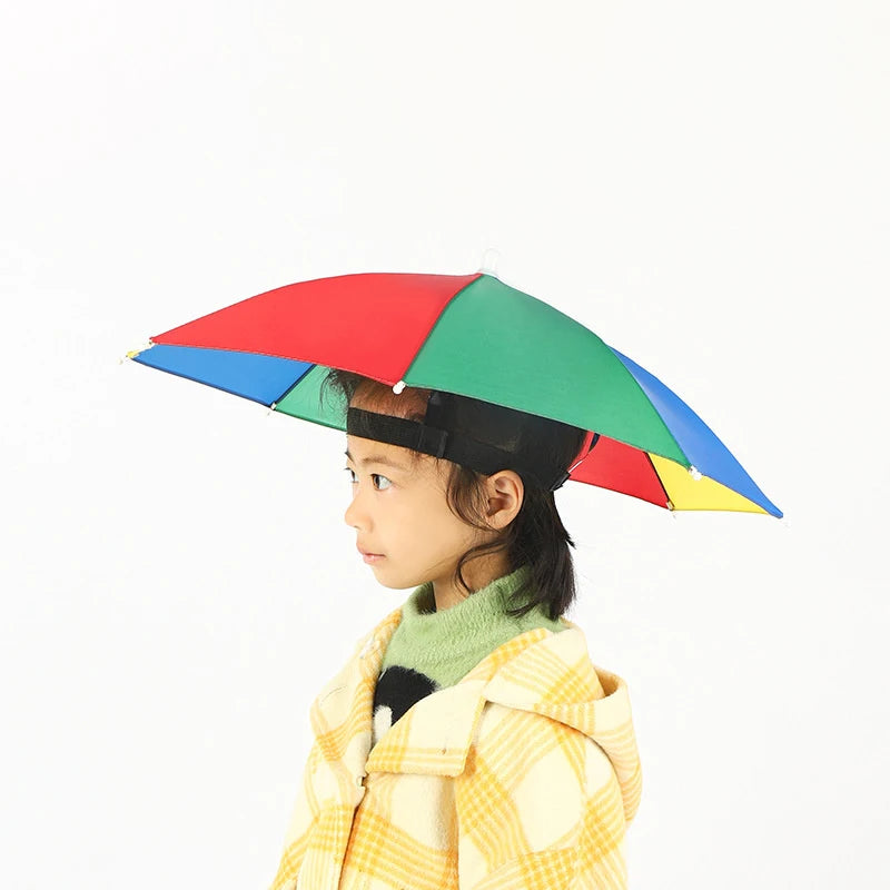 Windproof Umbrella Cap Wearing An Umbrella On The Head Sturdy Men's And Women's Foldable Large Sunshade And Rain Hat Umbrella
