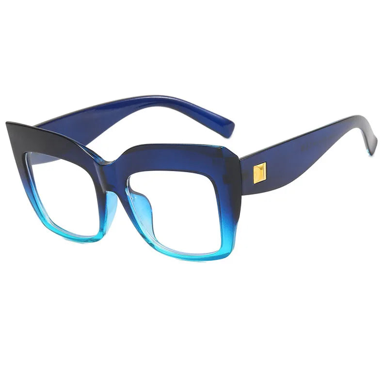 Square Anti Blue Light Reading Glasses Optical Lenses Prescription Glasses Frame Women Large Frame Cat Eye Presbyopic Glasses