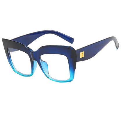 Square Anti Blue Light Reading Glasses Optical Lenses Prescription Glasses Frame Women Large Frame Cat Eye Presbyopic Glasses