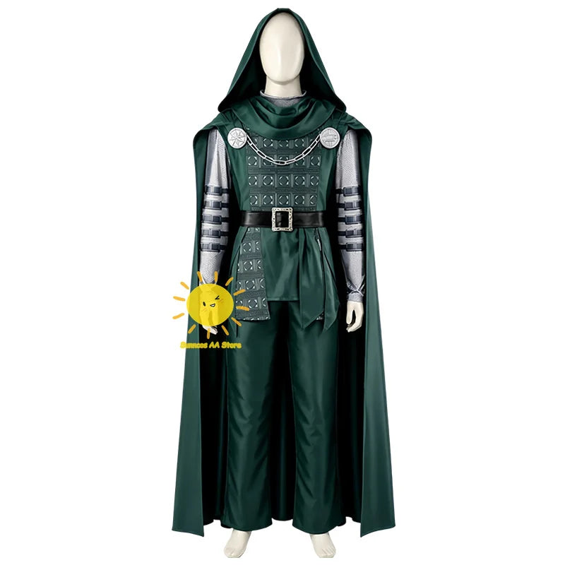 Beast Kingdom Victor Von Doom Cosplay Costume Doctor Doom Cosplay Tops Pants Cloak Belt Role Outfit Resin Mask Halloween Cos Men