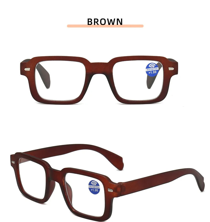 Fashion Women Reading Glasses Square Plastic Computer Anti-Blue Light Women Men Presbyopia Hyperopia Eyeglasses +1.0 +1.5 +2.0