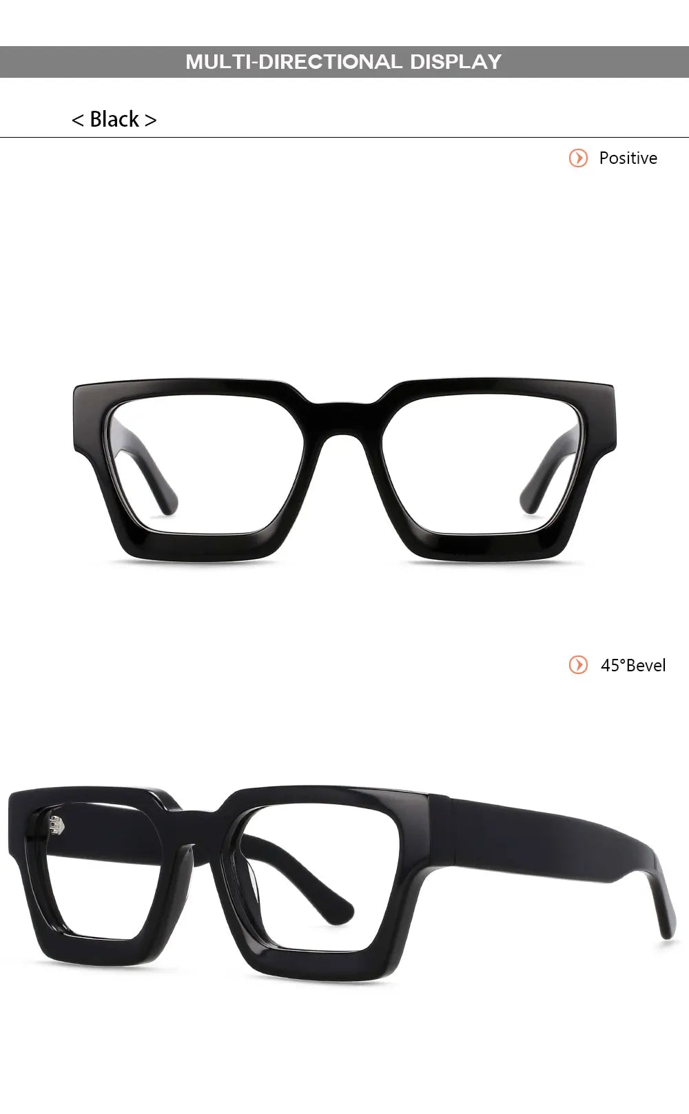 54290 High Quality Acetate Optics Glasses Frame Retro Square Eyewear Designer Luxury Prescription Glasses Frames Optical Eyewear