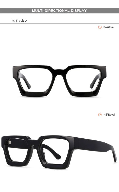 54290 High Quality Acetate Optics Glasses Frame Retro Square Eyewear Designer Luxury Prescription Glasses Frames Optical Eyewear