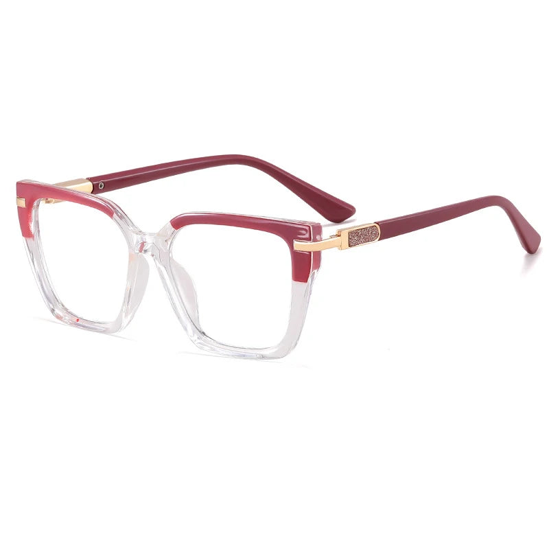 R57522 Women Tr90 Blue Light Blocking Glasses Frame Comfortable Spring Hinge Presbyopia Eyeglasses Customizable Diopters