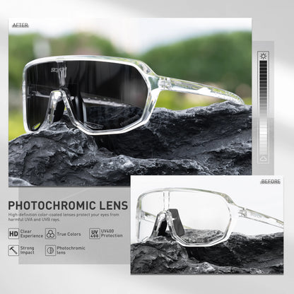 SCVCN Photochromic Sports Sunglasses Cycling Glasses UV400 Women Driving for Men Mountain MTB Bike Bicycle Goggles