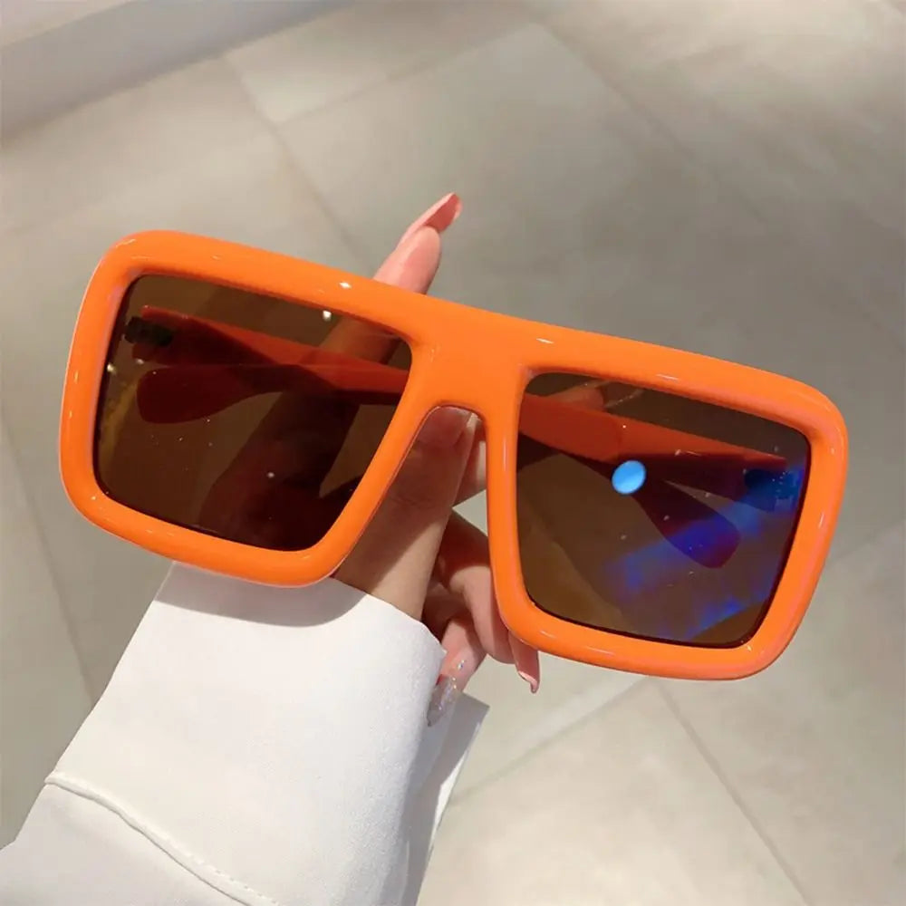 Big Oversized Square Sunglasses Punk UV400 Protection Thick Frame Sun Glasses Lady Shades for Women & Men