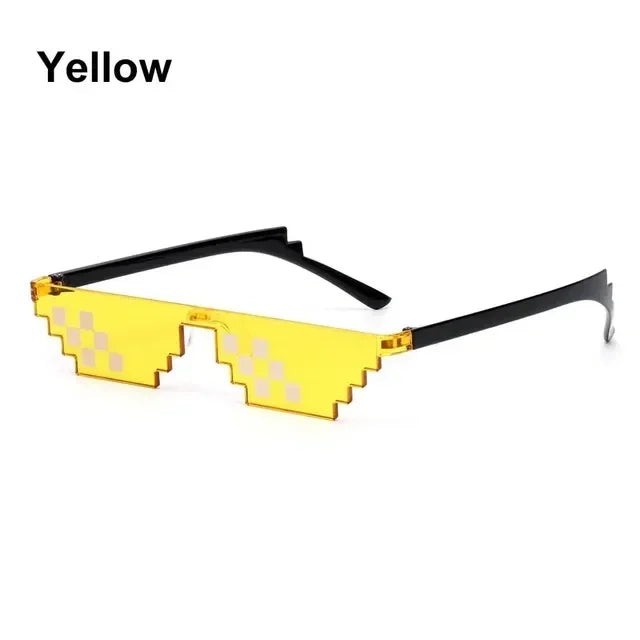 Design Funny Mosaic Sunglasses Thug Life Sun Glasses Pixel Black Retro Gamer Robot Sunglasses Birthday Party Cosplay Favors Mask