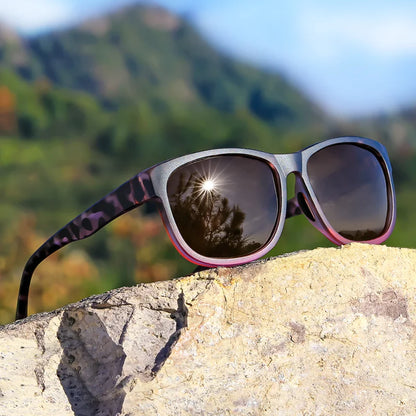 New style Unisex Polarized Square Fashion Sunglasses - Lightweight Purple Glitter Frame, TAC Lenses for Outdoor Sports & Fashion