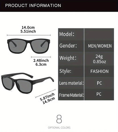 New style Unisex Polarized Square Fashion Sunglasses - Lightweight Purple Glitter Frame, TAC Lenses for Outdoor Sports & Fashion