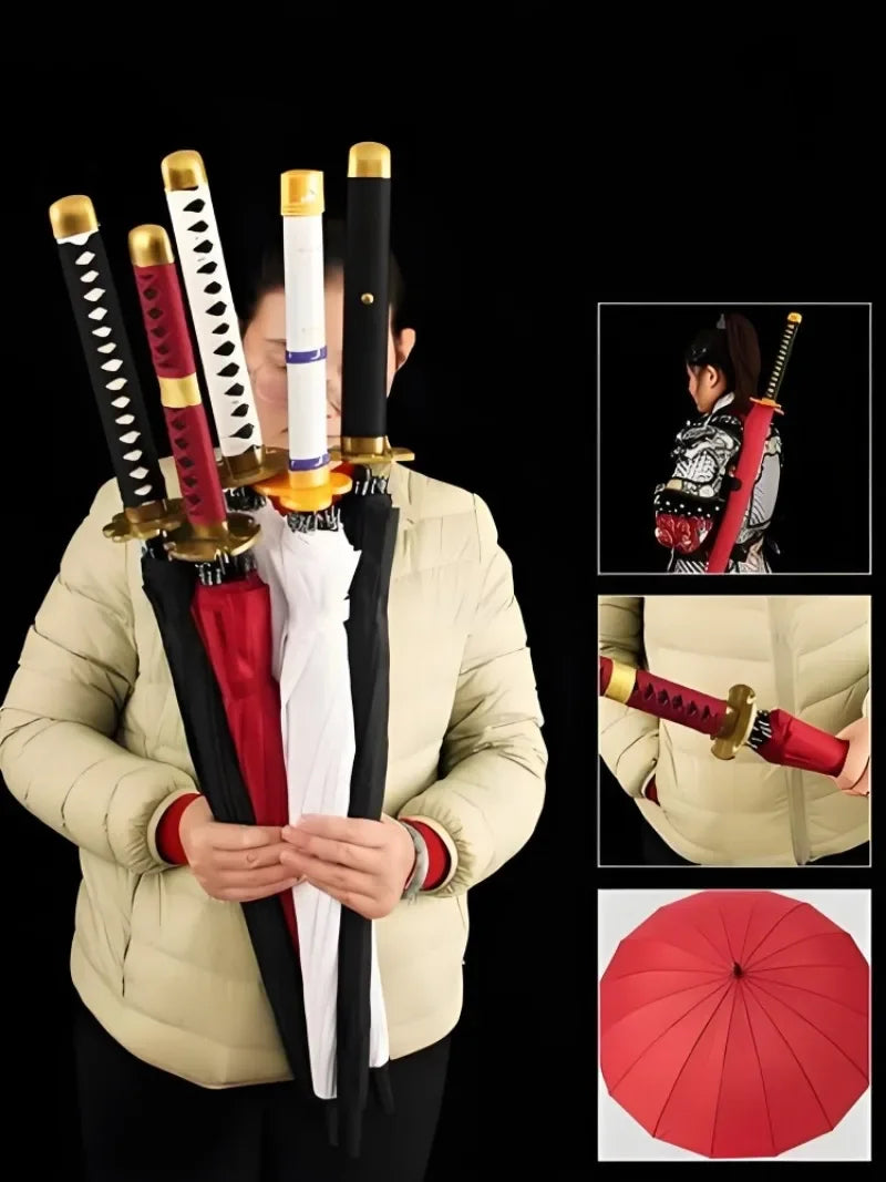 Demon Slayer Sword Umbrella One Piece Roronoa Zoro Katana Umbrella Real Full Size Japanese Anime Long Parasol Home Accessories