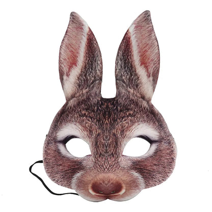 Animal Mask 3D Realistic Half Face Mask Halloween Carnival Masquerade Birthday Party Game Cosplay Costume Accessories Props