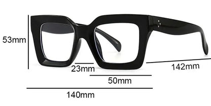 Vintage Oversized Square Anti Blue Light Reading Glasses Women Men Trending Optical Eyewear Finished Hyperopia Eyeglasses +2 +5