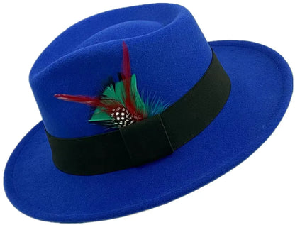 men hats feather men fedoras lady woolen felt church hat unisex  bowknot  jazz hat for men and women