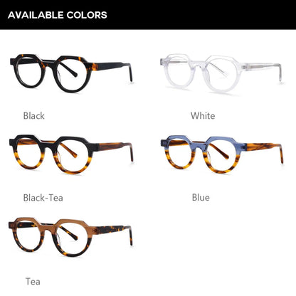 54139 Retro Acetate Optical Glasses Frames Men Women Two Color Splicing Fashion Eyeglasses
