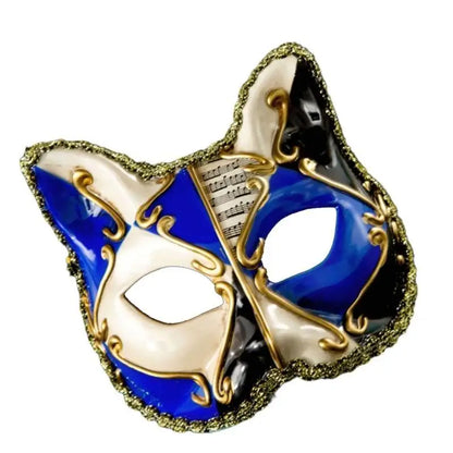 652F Unique Masquerades Venetians Cats Mask Exquisites Detailing Cosplay Facemask for Halloween Parties and Special Occasion
