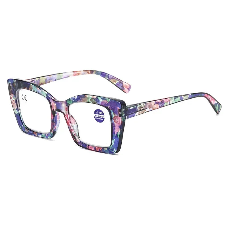 2025 New Fashionable Large Frame Women's Presbyopia Glasses High Definition Texture Neutral Color Anti Blue Light Glasses