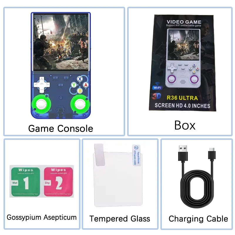 2026 Linux System R36 ULTRA Open Source Video Game Console 4 0inch IPS Handheld Game 64G 20000 Plus Games Retro Pocket Player