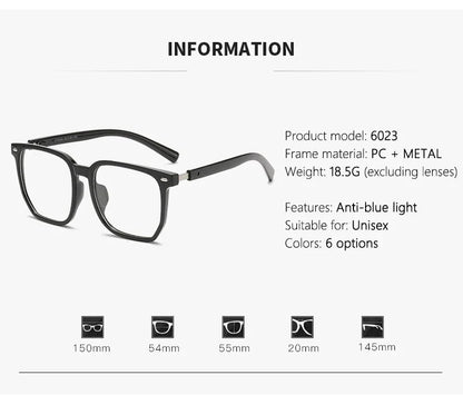 Fashion Transparent Computer Glasses Frame Women Men Anti Blue Light Square Eyewear Blocking Glasses Optical Spectacle Eyeglass