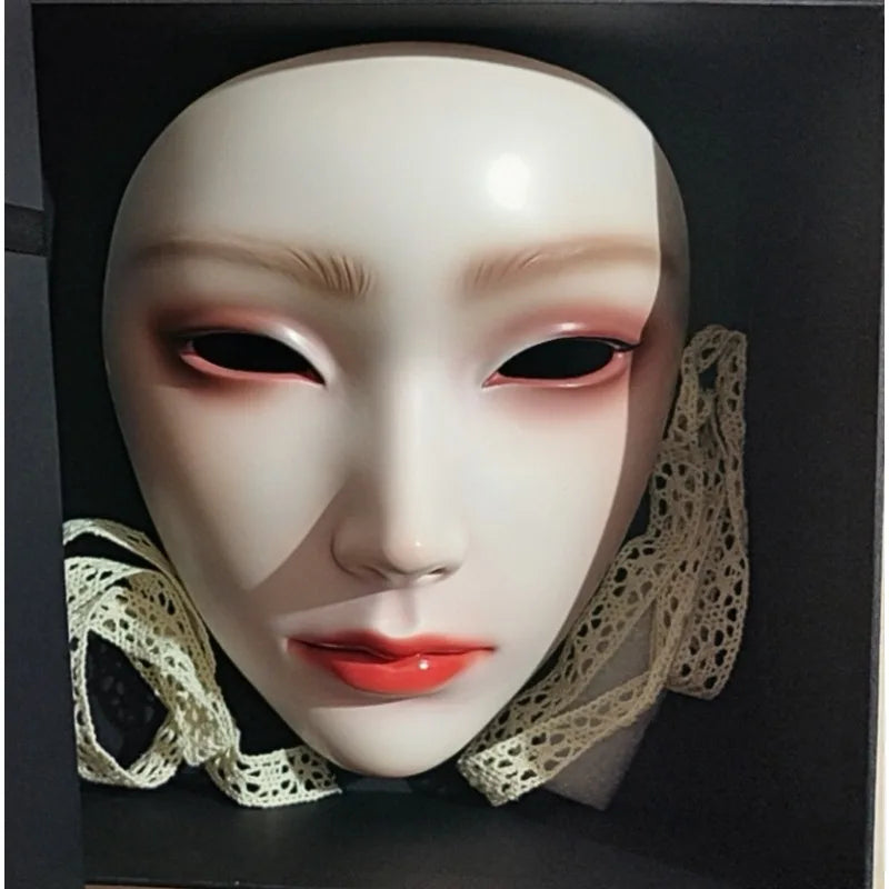 Japanese Style Women Soul Mask Ancient Warrior Wearable Decor Mask Venice Dance Ball Party Dress Up Full Face Mask for Men Gift