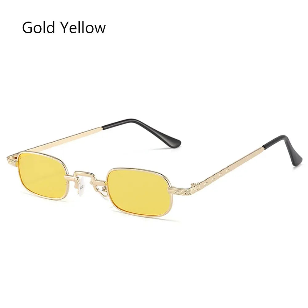 Retro Rectangle Sunglasses Women Brand Designer Small Metal Frame Square Punk Sun Glasses Men Fashion Vintage Oculos De Sol