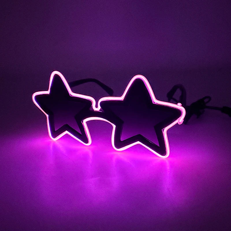 Cool glowing star shape glasses Led Light Up Star Glasses Glow In The Dark glasses for nightclub Birthday wedding party supplies