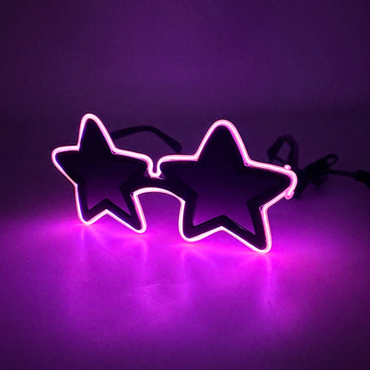 Cool glowing star shape glasses Led Light Up Star Glasses Glow In The Dark glasses for nightclub Birthday wedding party supplies