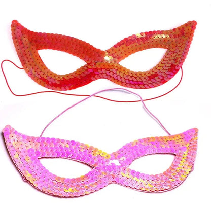 20pcs Women Girl Sequins Sexy Cat Eye Mask Venetian Carnival Masquerade Half Face Ball Masks Birthday Party  Wedding Festival