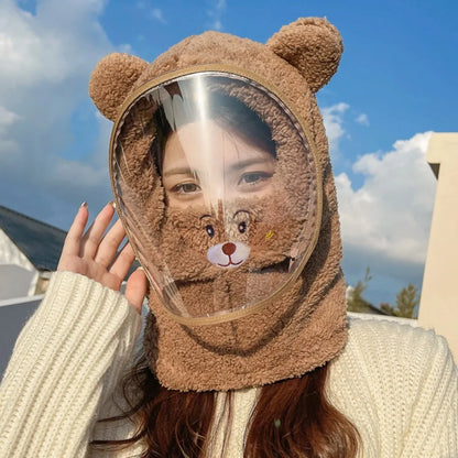 Earmuffs Thickened Riding Face Mask Windproof Warm Full Face Cover Hats Breathable Neck Protection Plush Pullover Hat Sport