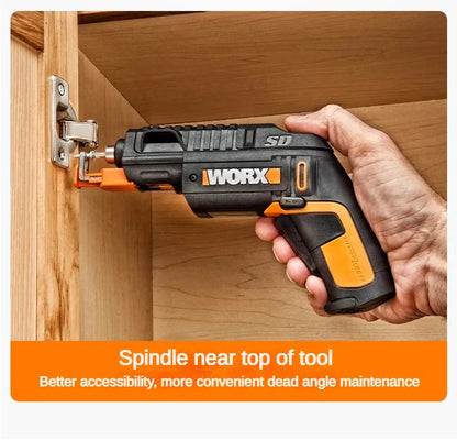 Worx WX255.4 4V Mini Electrical Screwdriver Set Smart Gun Style Cordless Electric Screw Driver USB Rechargeable Bit Drill Tool