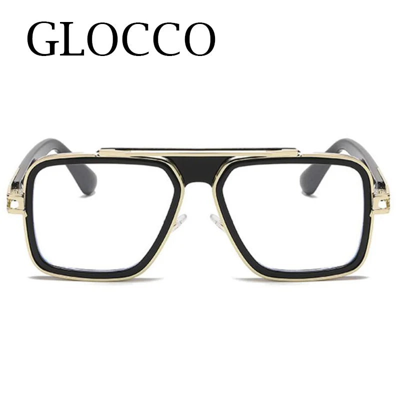 Trendy Oversized Pilot Reading Glasses Men Women Anti Blue Light Luxury Brand Black Unisex Goggle Clear Square Far Sight Eyewear