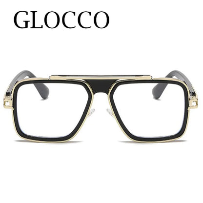 Trendy Oversized Pilot Reading Glasses Men Women Anti Blue Light Luxury Brand Black Unisex Goggle Clear Square Far Sight Eyewear